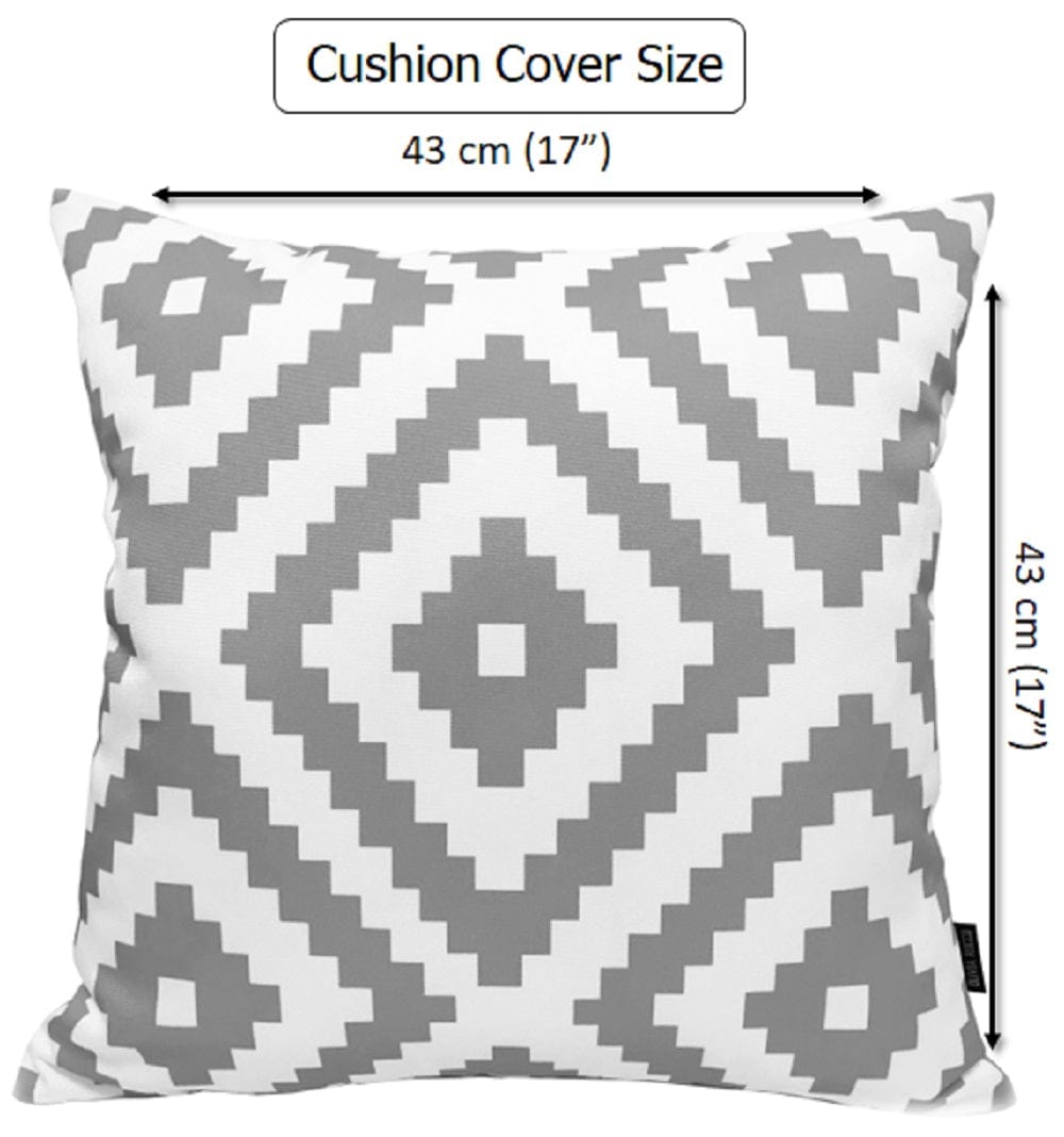 OLIVIA ROCCO Nairobi Silver Waterproof Cushion Covers 43 x 43 cm Reversible Indoor Outdoor Breathable Patio Garden Sofa Bed Chair - Nest UK