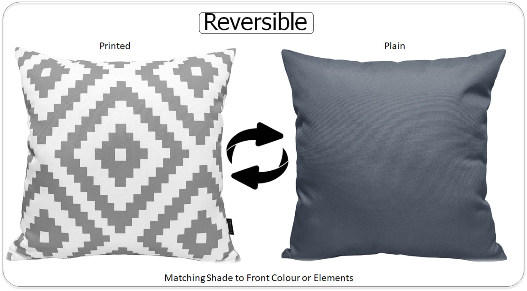 OLIVIA ROCCO Nairobi Silver Waterproof Cushion Covers 43 x 43 cm Reversible Indoor Outdoor Breathable Patio Garden Sofa Bed Chair - Nest UK