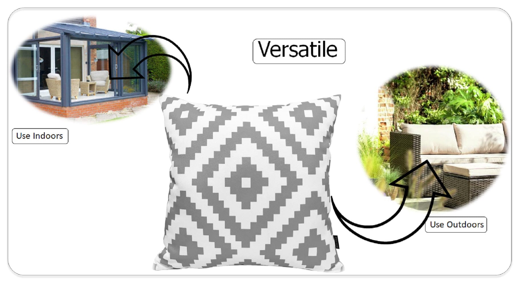 OLIVIA ROCCO Nairobi Silver Waterproof Cushion Covers 43 x 43 cm Reversible Indoor Outdoor Breathable Patio Garden Sofa Bed Chair - Nest UK