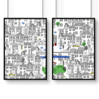 NY city posters | Set of 2 wall art prints for office decor