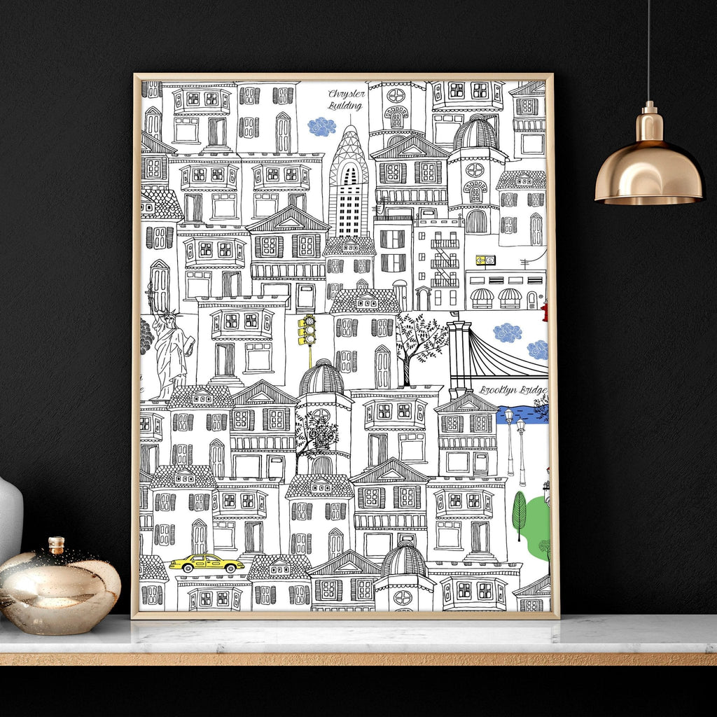 NY city posters | Set of 2 wall art prints for office decor