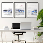 Office wall decorations | set of 3 framed wall art prints