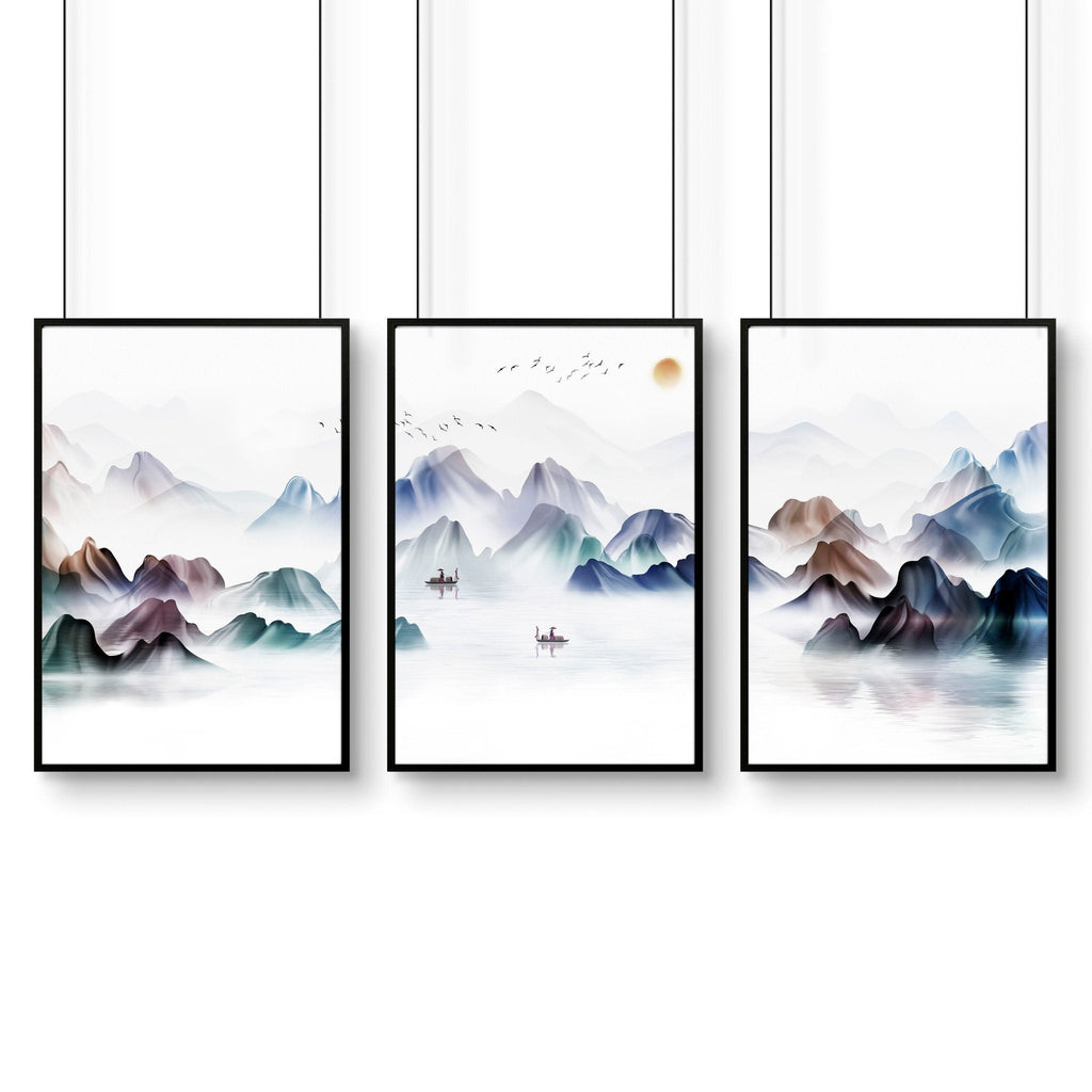 Wall art for offices | set of 3 japanese wall art
