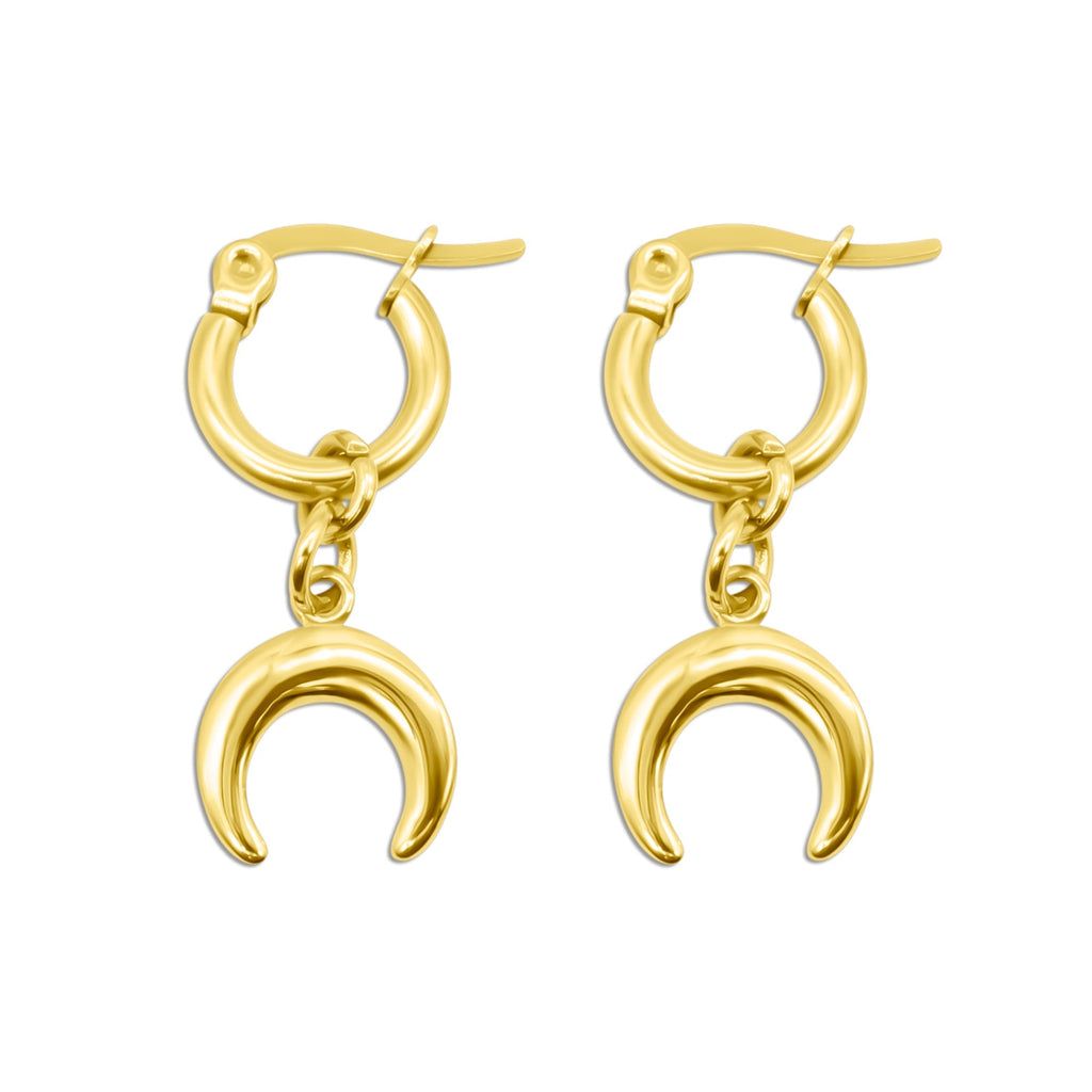 Selene Gold Crescent Moon Earrings