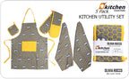 OLIVIA ROCCO Kitchen Sets With Apron Double Oven Gloves Towel Set Oven Mitts Pot Holder