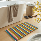 OLIVIA ROCCO Padstow Stripe Bathmat 50 x 80 cm Quick-Drying Anti-Slip Absorbent Durable