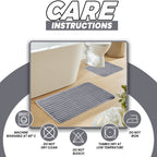 OLIVIA ROCCO 2 Piece Ribbed Bath Mat Set Charcoal Extra Soft Non Slip Super Absorbent