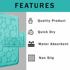 OLIVIA ROCCO Cali Bubbles 2 Piece Duck Egg Bath Mat and Pedestal Set Non Slip Super Soft Easy-Care Home Essential