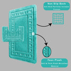 OLIVIA ROCCO Miami 2 Piece Duck Egg Bath Mat And Pedestal Set Non Slip Soft And Absorbent