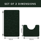 OLIVIA ROCCO Cali Bubbles Emerald Green Bath Mat And Pedestal Set Non Slip Hotel-Quality Everyday Comfort
