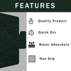 OLIVIA ROCCO Cali Bubbles Emerald Green Bath Mat And Pedestal Set Non Slip Hotel-Quality Everyday Comfort