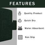 OLIVIA ROCCO Miami 2 Piece Emerald Green Bath Mat And Pedestal Set Non Slip Super Soft Easy-Care Home Essential