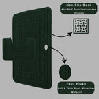 OLIVIA ROCCO Miami 2 Piece Emerald Green Bath Mat And Pedestal Set Non Slip Super Soft Easy-Care Home Essential