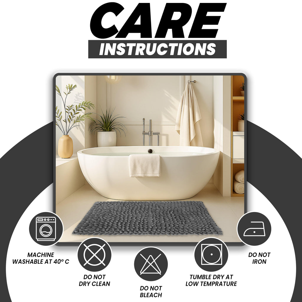 OLIVIA ROCCO Jumbo Loop Bath Mat Non Slip Water Absorbent Rug Easy-Care Hotel-Quality Textile