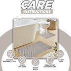OLIVIA ROCCO 2 Piece Ribbed Bath Mat Set Natural Extra Soft Non Slip Super Absorbent Easy