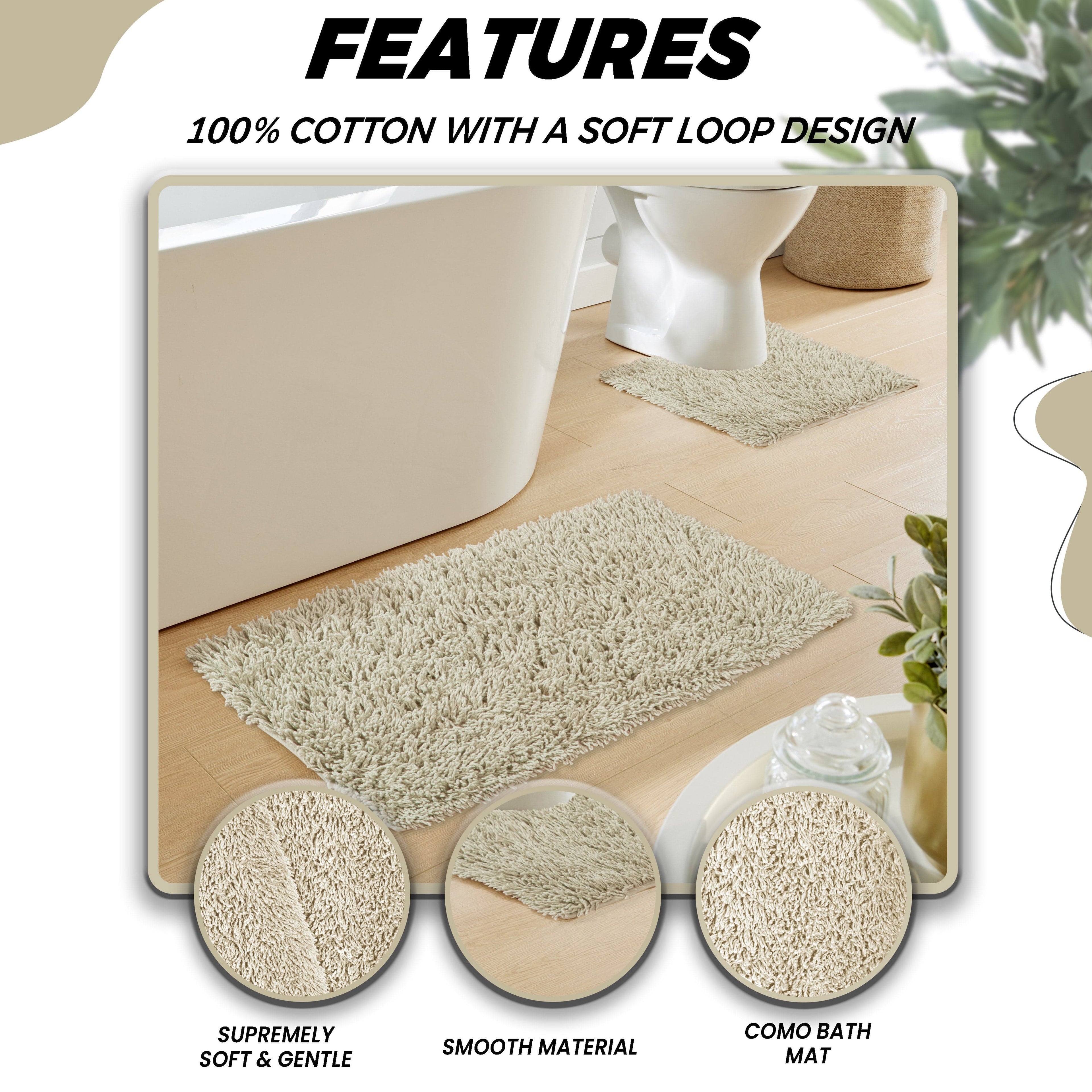OLIVIA ROCCO Como 2-Piece Natural Bath Mat And Pedestal Set Non-Slip Super Absorbent