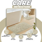 OLIVIA ROCCO Como 2-Piece Natural Bath Mat And Pedestal Set Non-Slip Super Absorbent