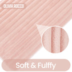 OLIVIA ROCCO 2 Piece Ribbed Bath Mat Set Pink Extra Soft Non Slip Super Absorbent
