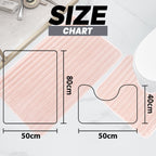 OLIVIA ROCCO 2 Piece Ribbed Bath Mat Set Pink Extra Soft Non Slip Super Absorbent