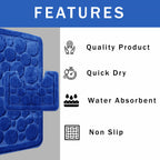 OLIVIA ROCCO Cali Bubbles 2 Piece Royal Blue Bath Mat And Pedestal Set Non Slip Easy-Care Hotel-Quality Textile
