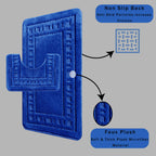OLIVIA ROCCO Miami 2 Piece Royal Blue Bath Mat and Pedestal Set Non Slip Soft Absorbent
