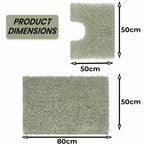 OLIVIA ROCCO Como 2 Piece Sage Green Bath Mat And Pedestal Set Non Slip Super Absorbent