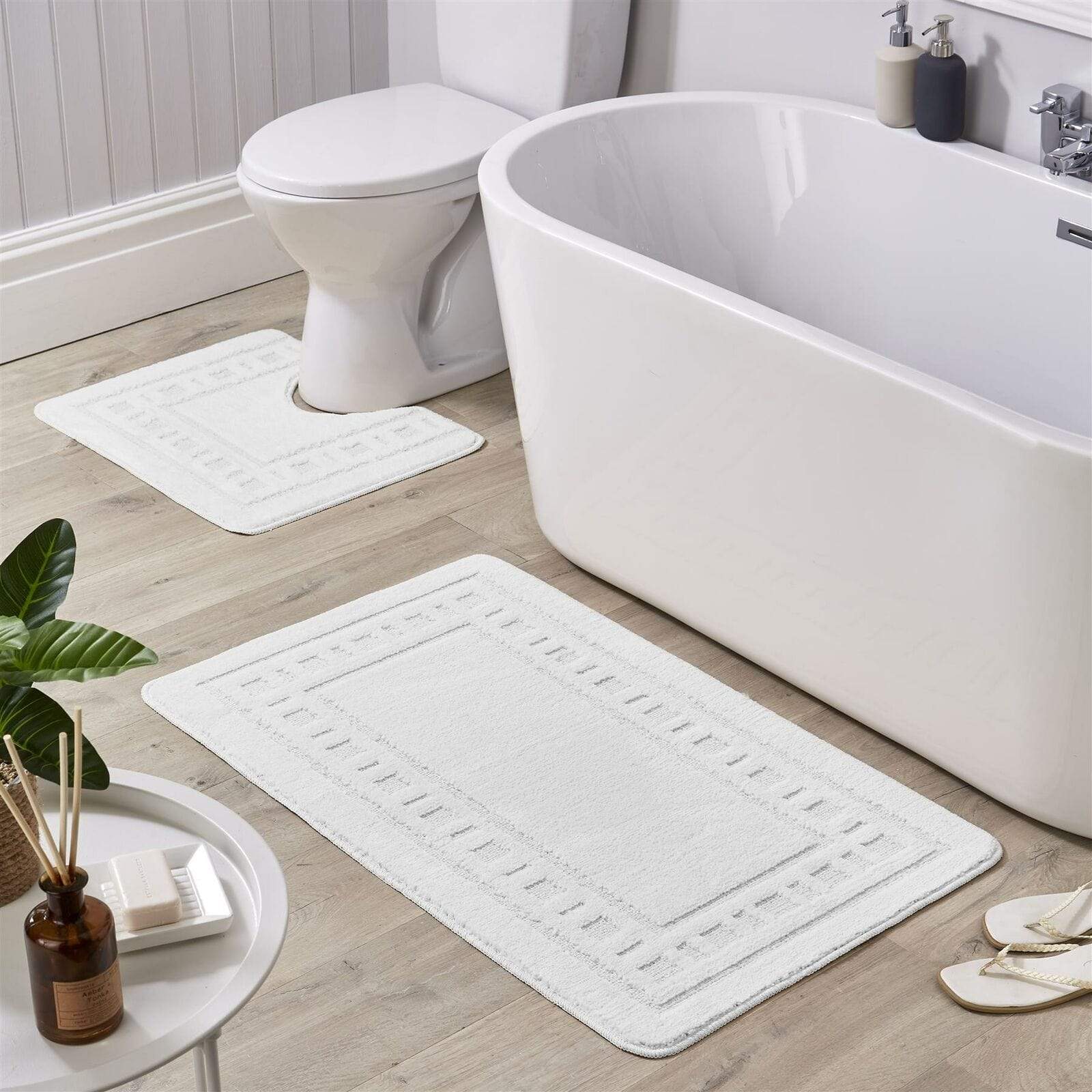 OLIVIA ROCCO Jumbo Miami Bath Mat Set Ultra Soft Non-Slip Ultra-Absorbent For Stylish
