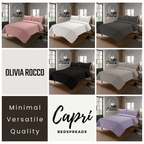 OLIVIA ROCCO Capri Embossed Luxury Bedspread Set With Quilted Throw And Duvet Matching