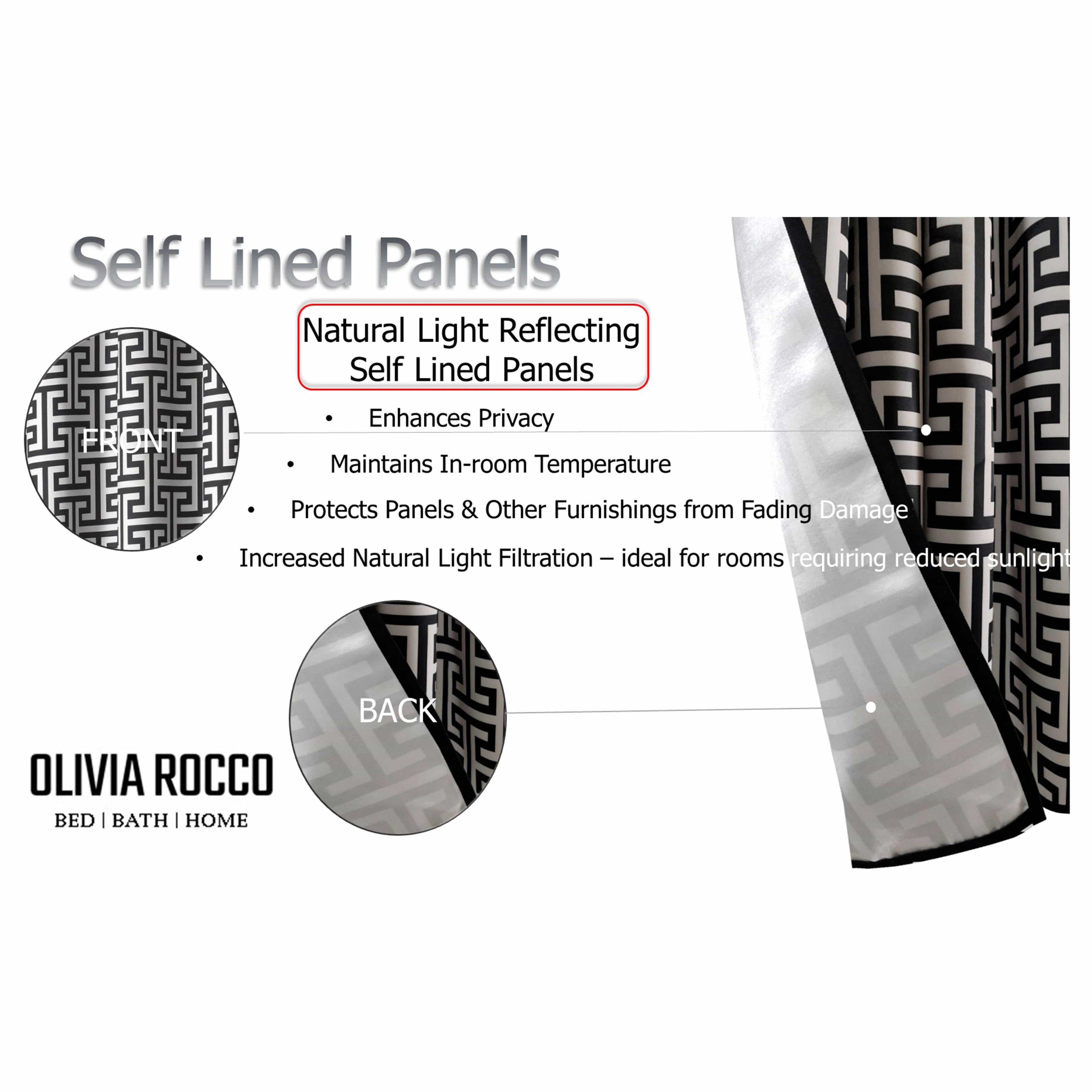 OLIVIA ROCCO Milano Geometric Blackout Curtains Thermal Insulated Eyelet Pair Pencil Pleat
