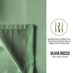 OLIVIA ROCCO Blackout Sage Green Eyelet Curtains Thermal Ring Top Window Treatments