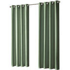 OLIVIA ROCCO Blackout Sage Green Eyelet Curtains Thermal Ring Top Window Treatments