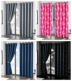 OLIVIA ROCCO Glow In The Dark Blackout Curtains With Thermal Panels Eyelet Pencil Pleat