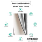 OLIVIA ROCCO Luxe Geo Velvet Eyelet Curtains Grey Thermal Insulated Soundproof Easy-Fit Ready Made Window Pair
