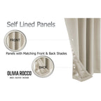 OLIVIA ROCCO Diamante Natural Blackout Eyelet Curtains With Tie Backs Thermal Ring Top