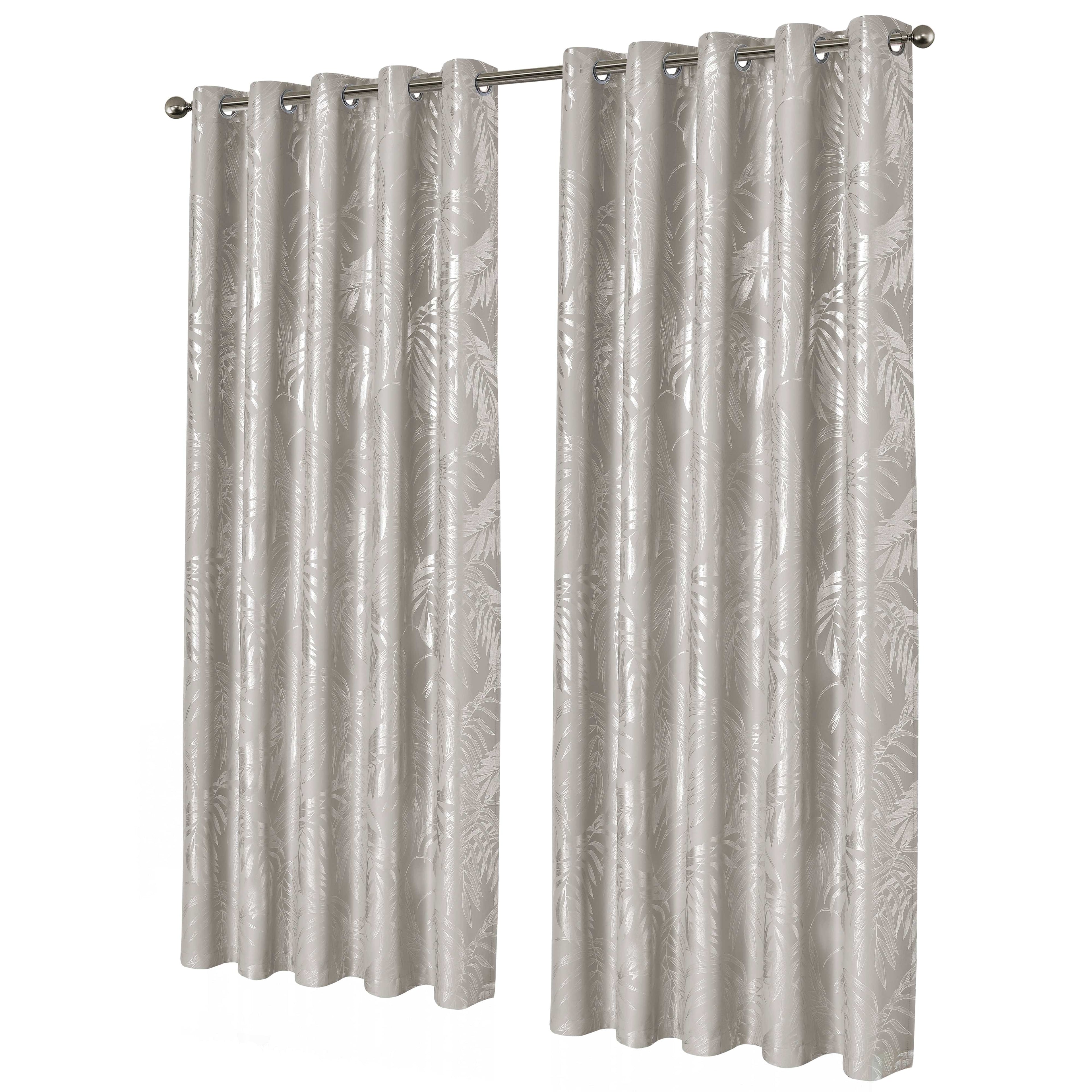 OLIVIA ROCCO Leaf Natural Sparkle Blackout Curtains Super Soft Thermal Insulated Eyelet