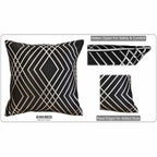 OLIVIA ROCCO Geo Sparkle Cushion Covers 2 Pack Geometric Decorative Pillow Cases Black Hotel-Style Sofa or Bed Accent