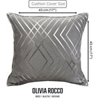 OLIVIA ROCCO Geo Sparkle Geometric Silver Cushion Covers 2 Pack For Sofa Bedroom Refresh Sofa Accent