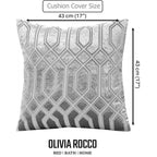 OLIVIA ROCCO Luxe Geo Velvet Cushion Covers 2 Pack Grey Geometric Textured Decorative