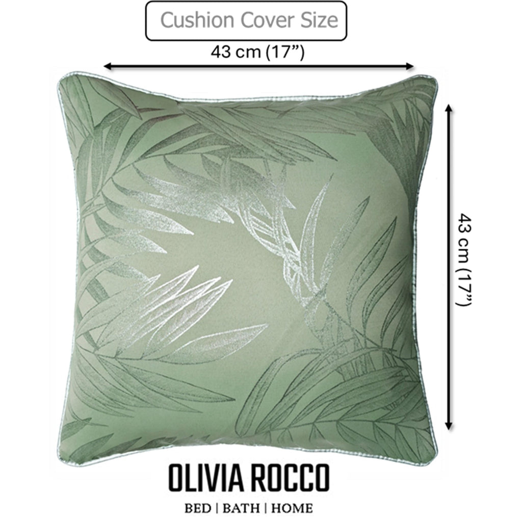 OLIVIA ROCCO Leaf Sparkle 2 Pack Cushion Covers Leaf Sage Green Modern Decorative Throw