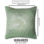 OLIVIA ROCCO Leaf Sparkle 2 Pack Cushion Covers Leaf Sage Green Modern Decorative Throw