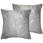 OLIVIA ROCCO Leaf Sparkle 2 Pack Cushion Covers Leaf Silver Modern Decorative Throw