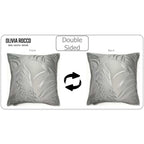 OLIVIA ROCCO Leaf Sparkle 2 Pack Cushion Covers Leaf Silver Modern Decorative Throw