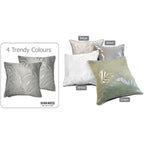 OLIVIA ROCCO Leaf Sparkle 2 Pack Cushion Covers Leaf Silver Modern Decorative Throw