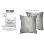 OLIVIA ROCCO Leaf Sparkle 2 Pack Cushion Covers Leaf Silver Modern Decorative Throw