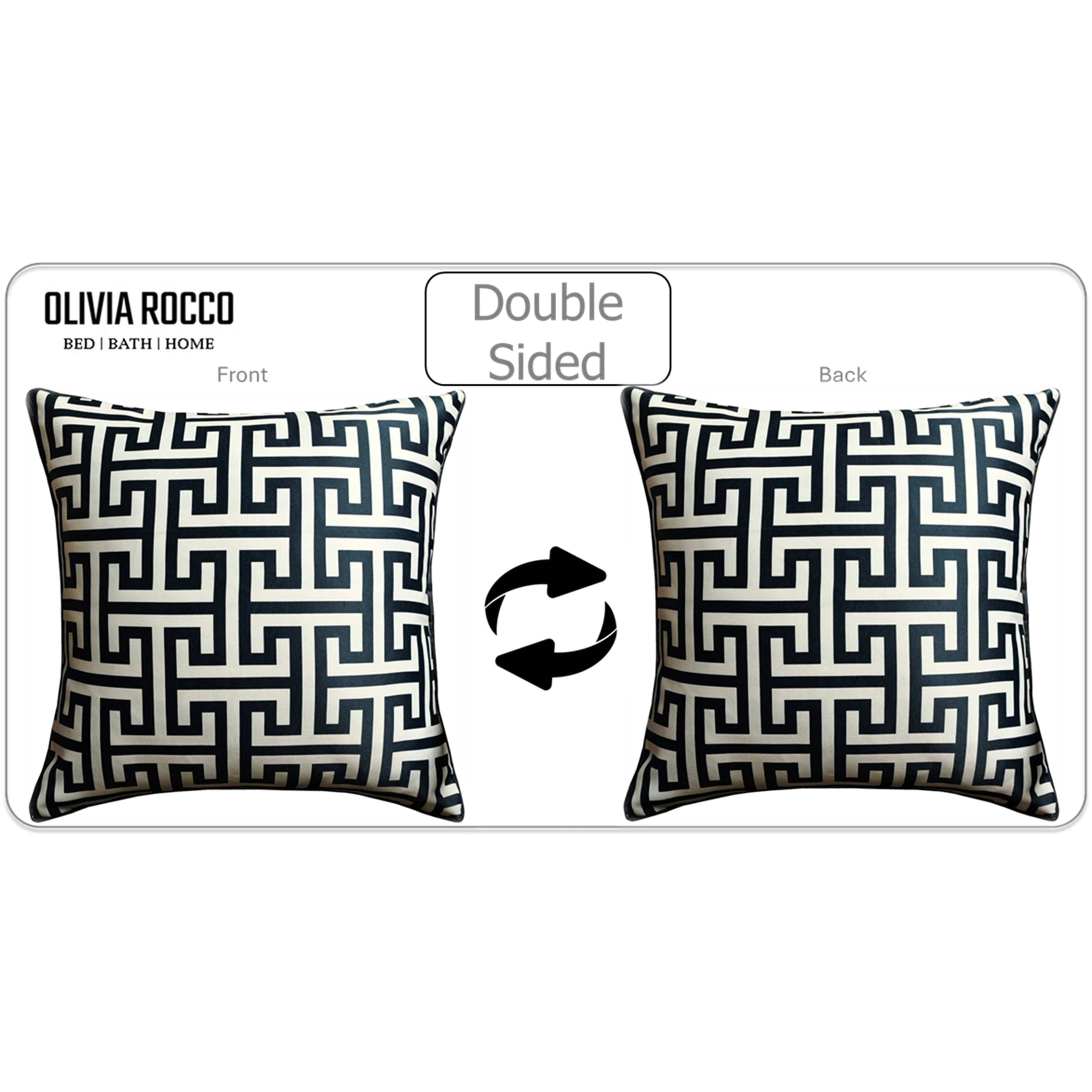 OLIVIA ROCCO Milano Black 2 Pack Scatter Cushion Covers Soft Touch with Hidden Zipper