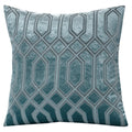 OLIVIA ROCCO Luxe Geo Velvet Cushion Covers 2 Pack Teal 43x43 cm Geometric Decorative