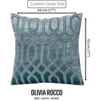 OLIVIA ROCCO Luxe Geo Velvet Cushion Covers 2 Pack Teal 43x43 cm Geometric Decorative