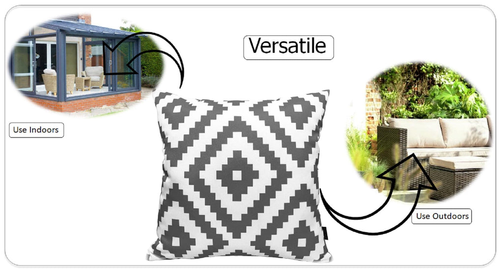 OLIVIA ROCCO Nairobi Charcoal Waterproof Cushion Covers 43 x 43 Cm Reversible Breathable