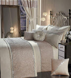 OLIVIA ROCCO Zenia Duvet Cover Set With Quilted Trim And Diamante Detailing For Luxurious