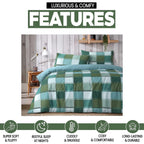 OLIVIA ROCCO Glencoe Check Duvet Cover Set Reversible Polycotton With Pillowcases